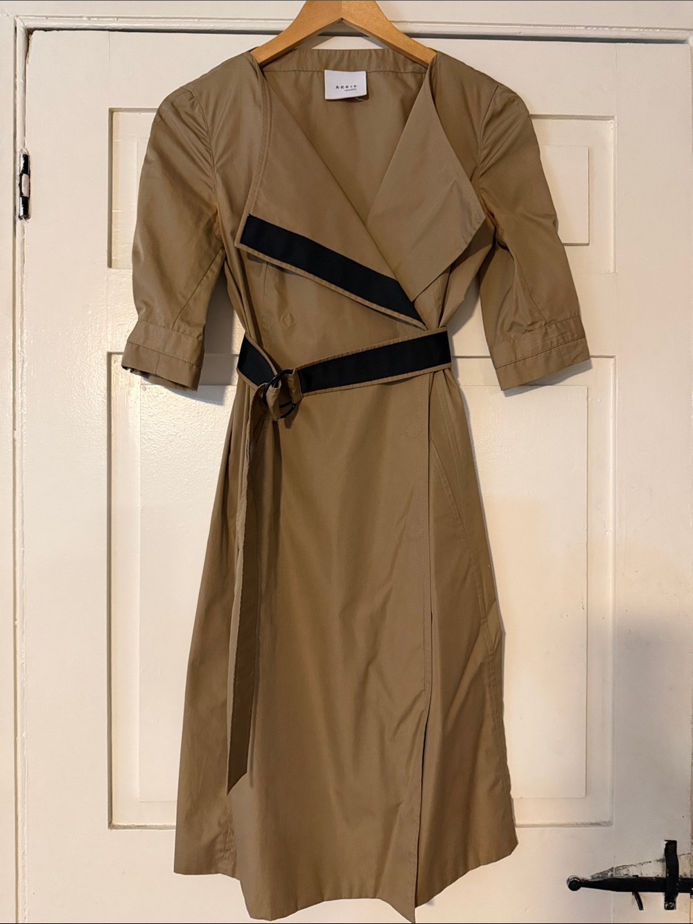 Akris Punto trench wrap dress with contrast detail